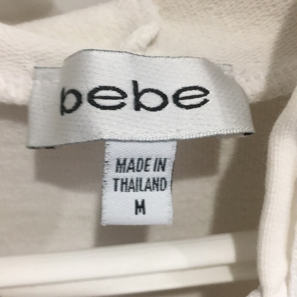 COPY - BEBE White Zip-Up Hoodie with Gold Glittery Heart - Picture 10 of 11